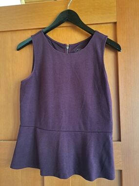 Ann Taylor LOFT Sleeveless Dress Top in Deep Plum